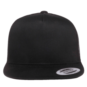 LWC Flat Bill Premium Embroidered Snap-Back Trucker Hat Black/Black