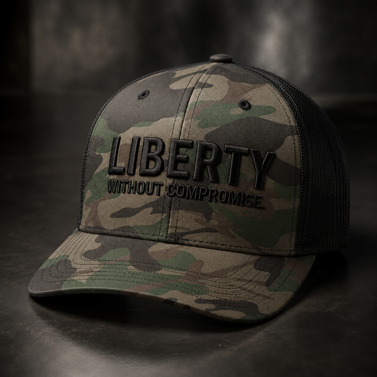 Camouflage trucker hat