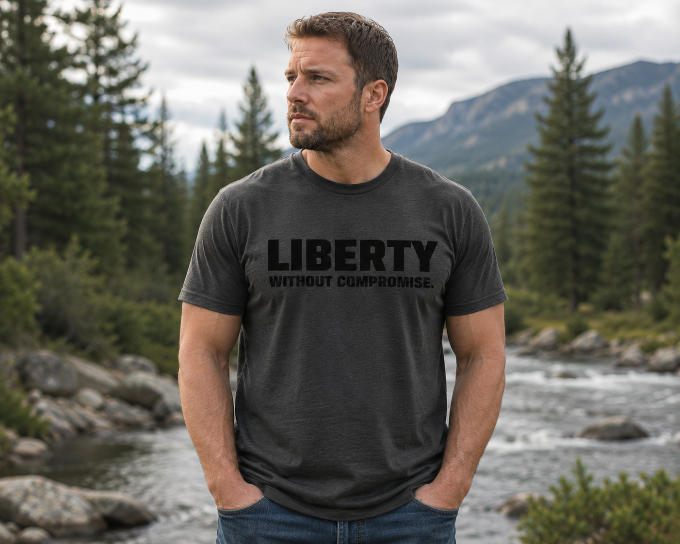 LWC Black/Charcoal Unisex Fitted T-Shirt - Next Level 6210