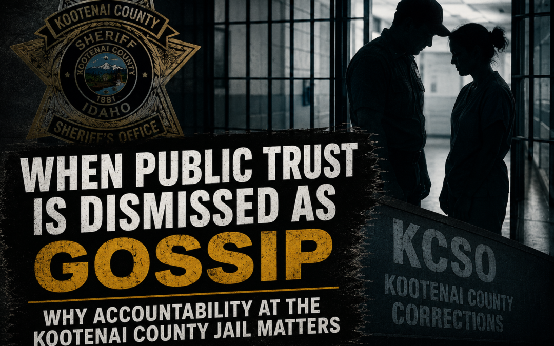When Public Trust Is Dismissed as Gossip: Why Accountability at the Kootenai County Jail Matters
